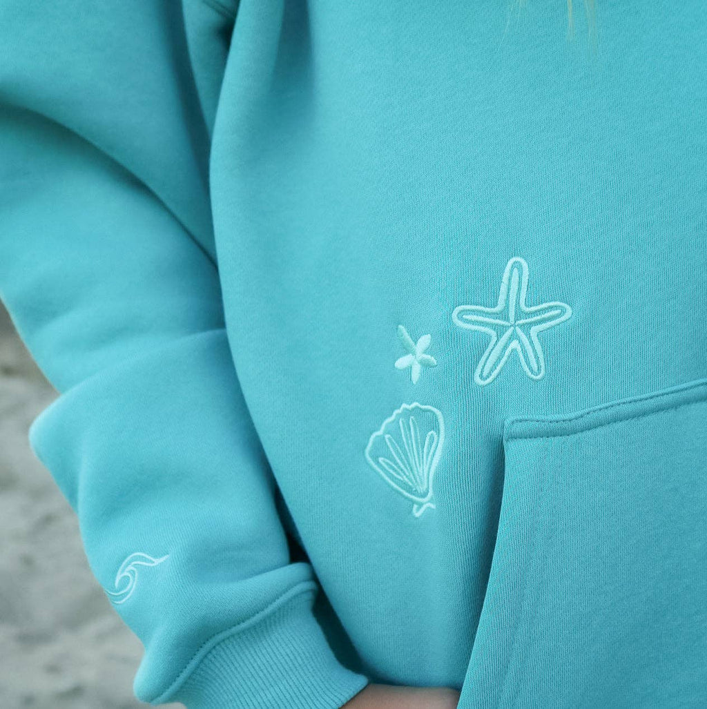 All Swell Surf - Sea Glass Surf Embroidered Hoodie - Adult