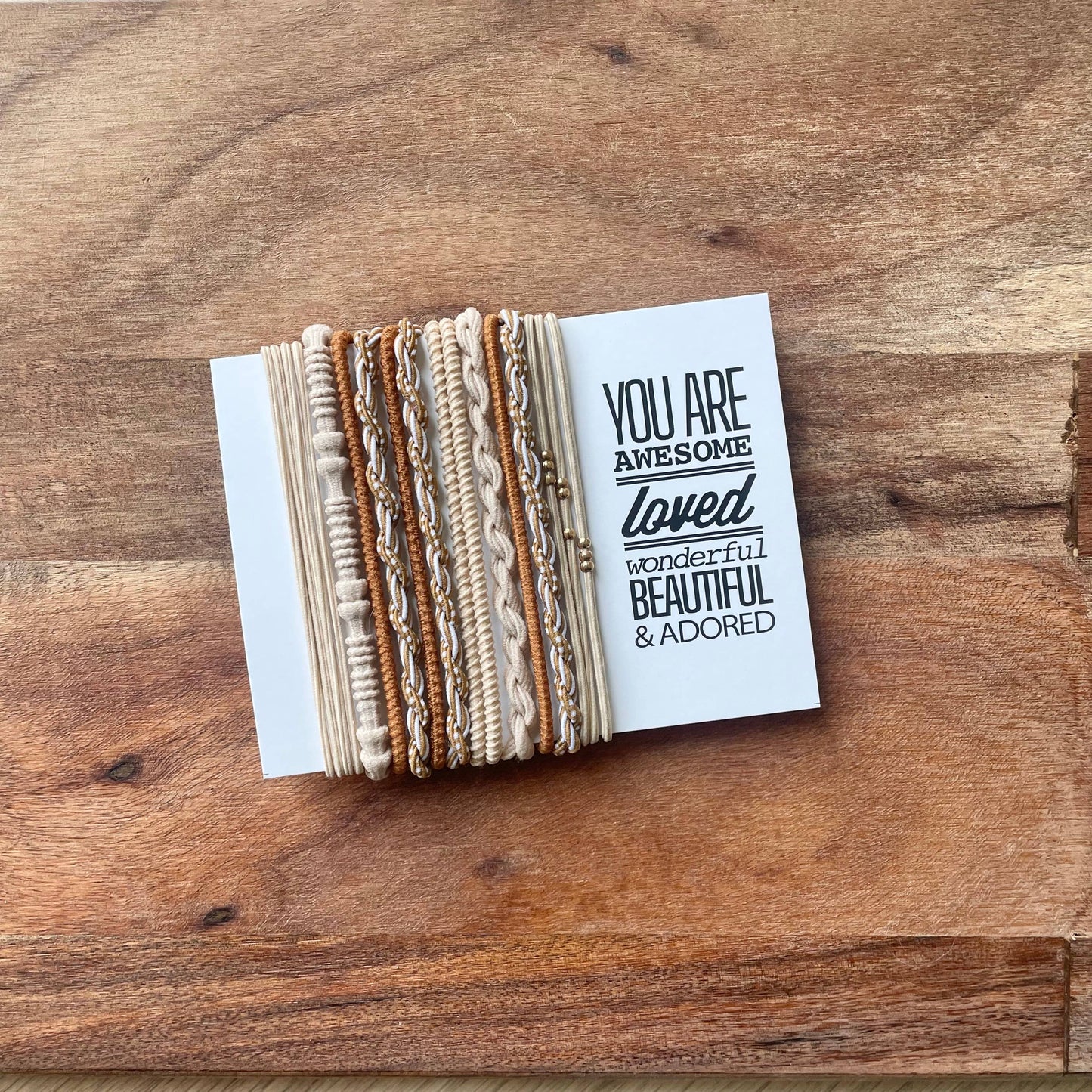 Eastern Ave Studio: Boho Hair Ties | Tan & Cream