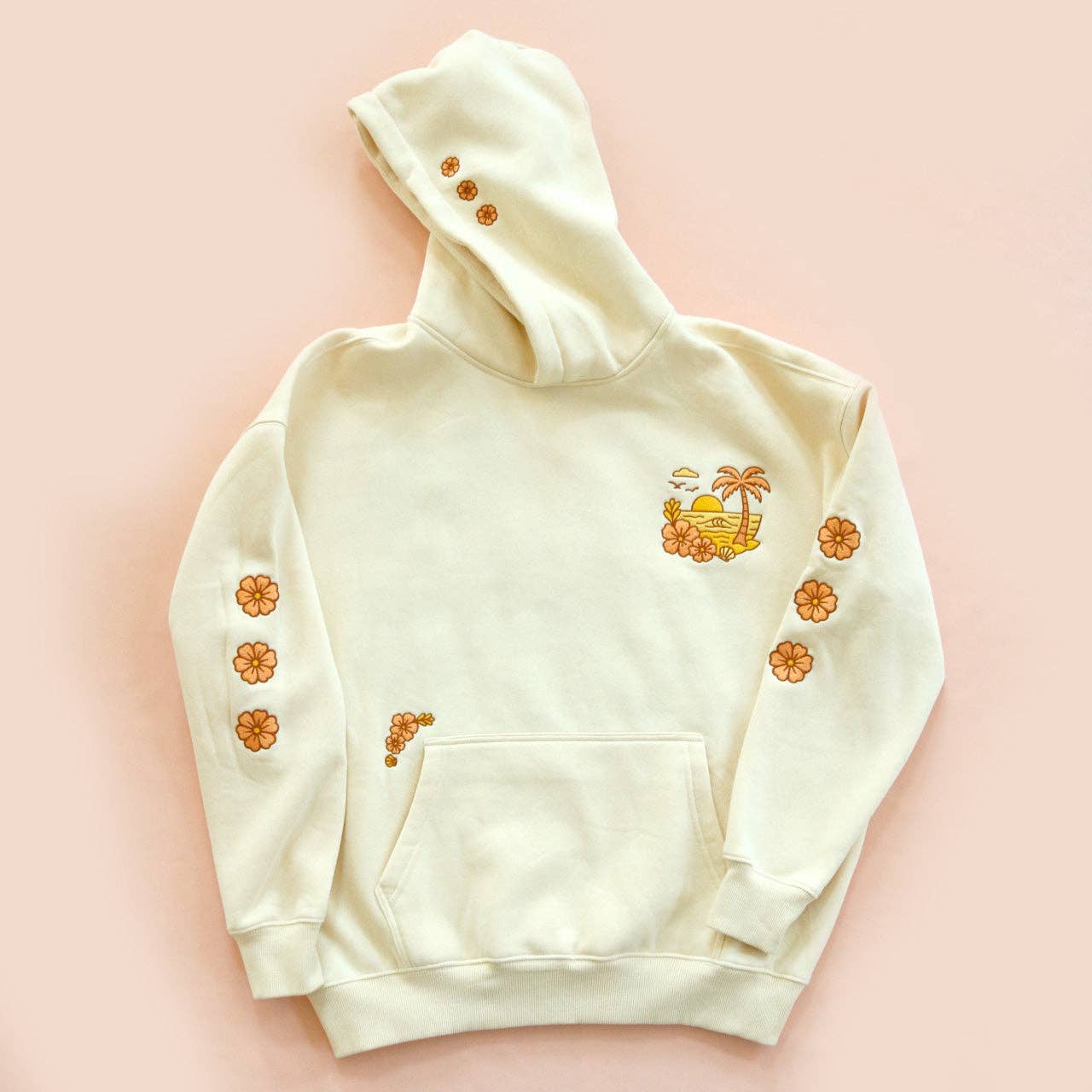 All Swell Surf: Sunset Embroidered Hoodie - Adult