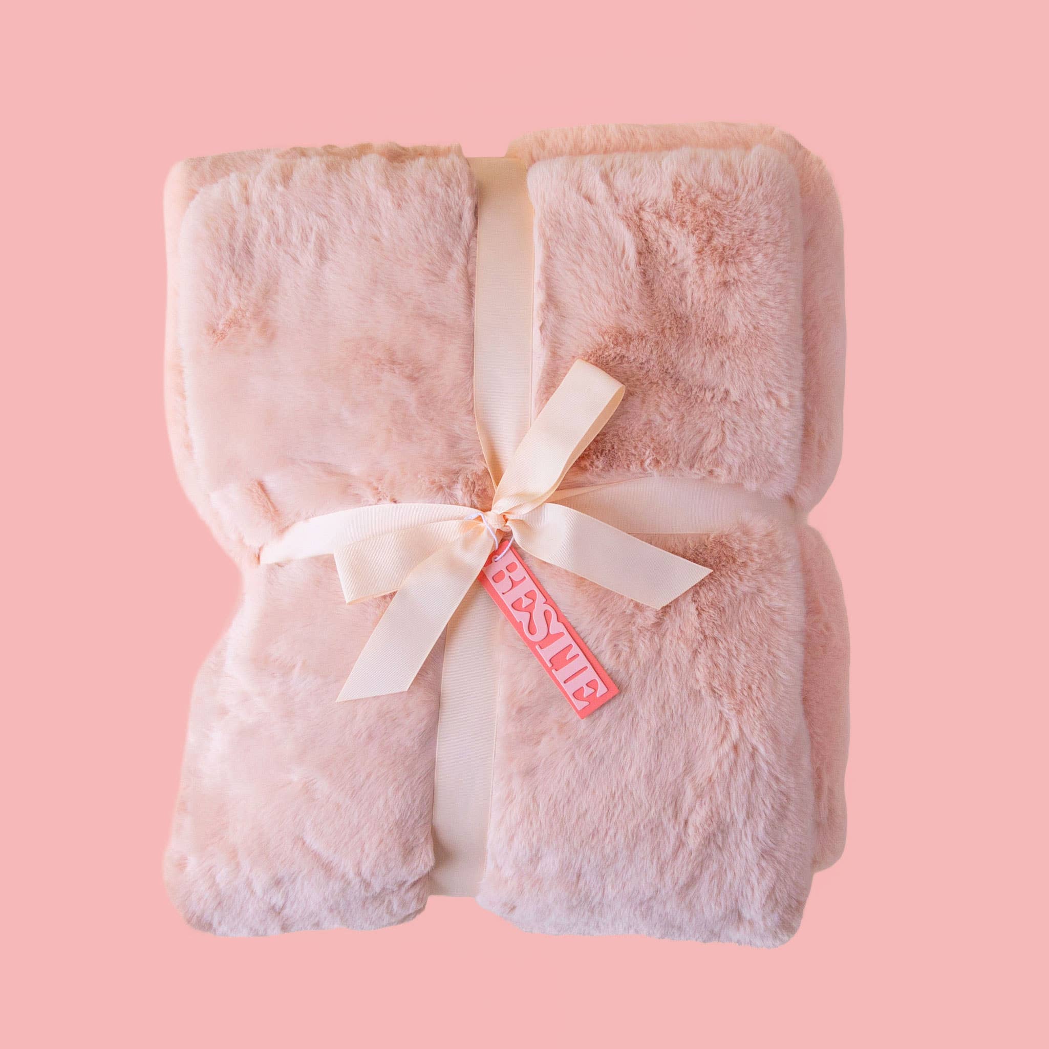 Sunshine Studios: Bestie Blanket Faux Fur - Blush