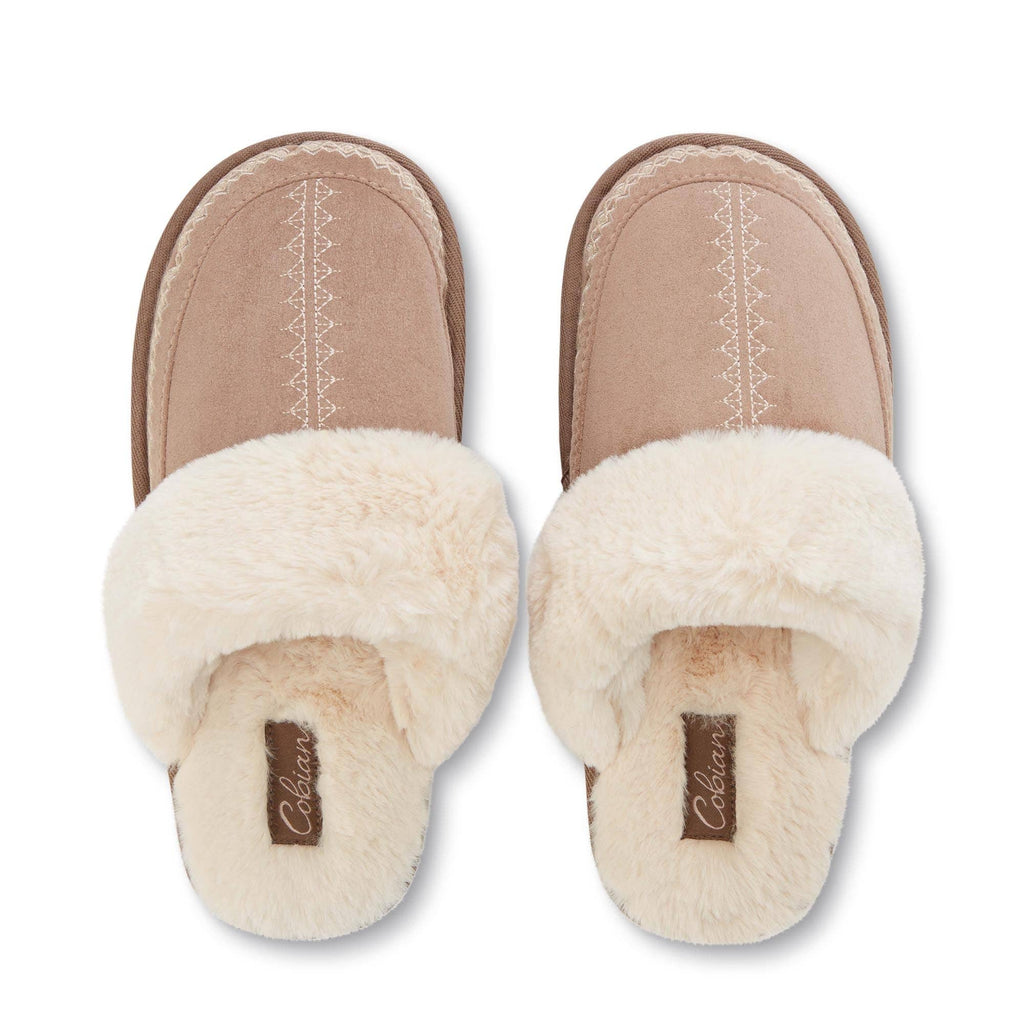 Cobian: Women's Colima Mule - Tan Warm and Fuzzy Slipper