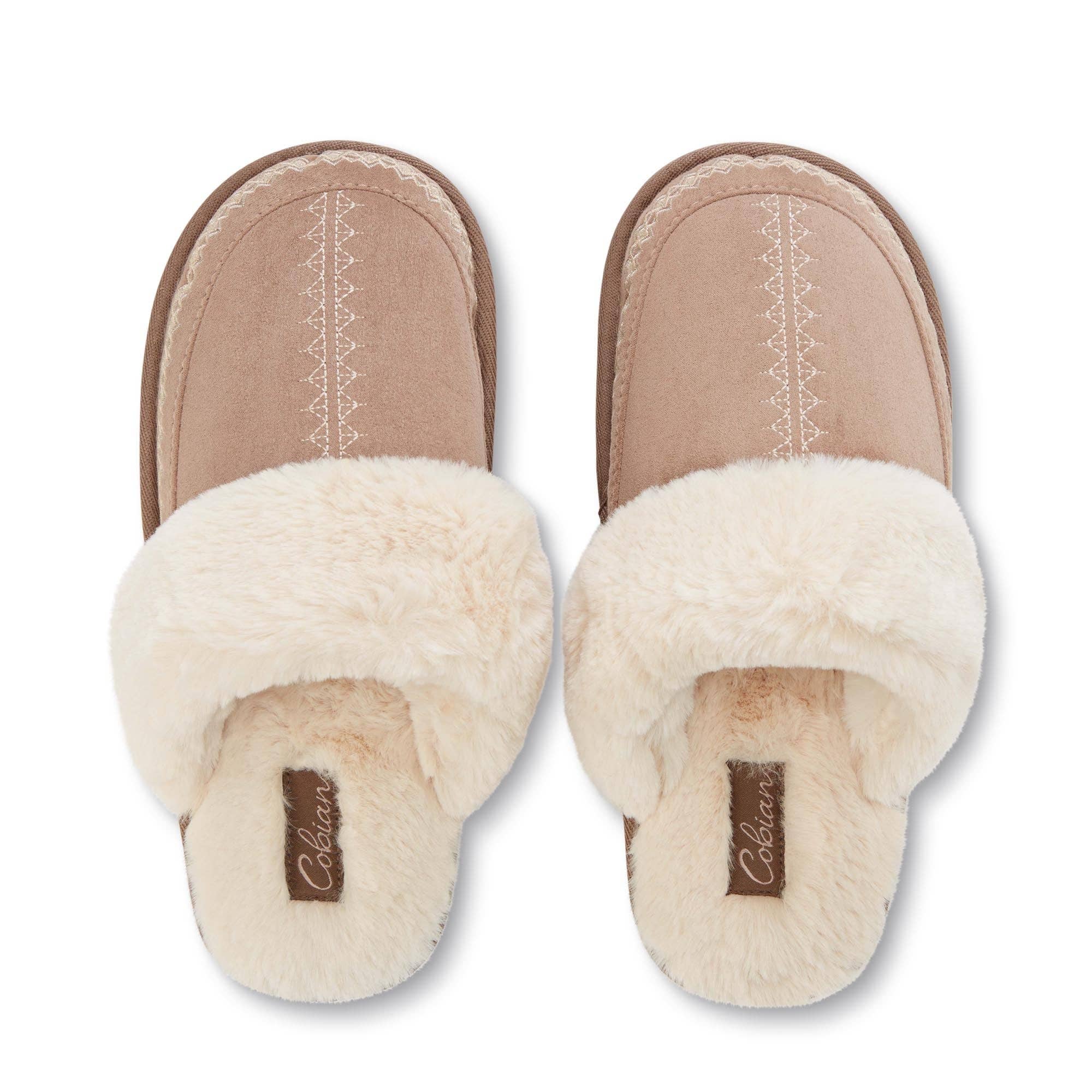 Cobian: Women's Colima Mule - Tan Warm and Fuzzy Slipper