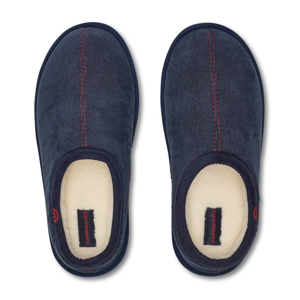 Cobian: Men's Dillon Slipper - Navy Warm and Fuzzy Slipper