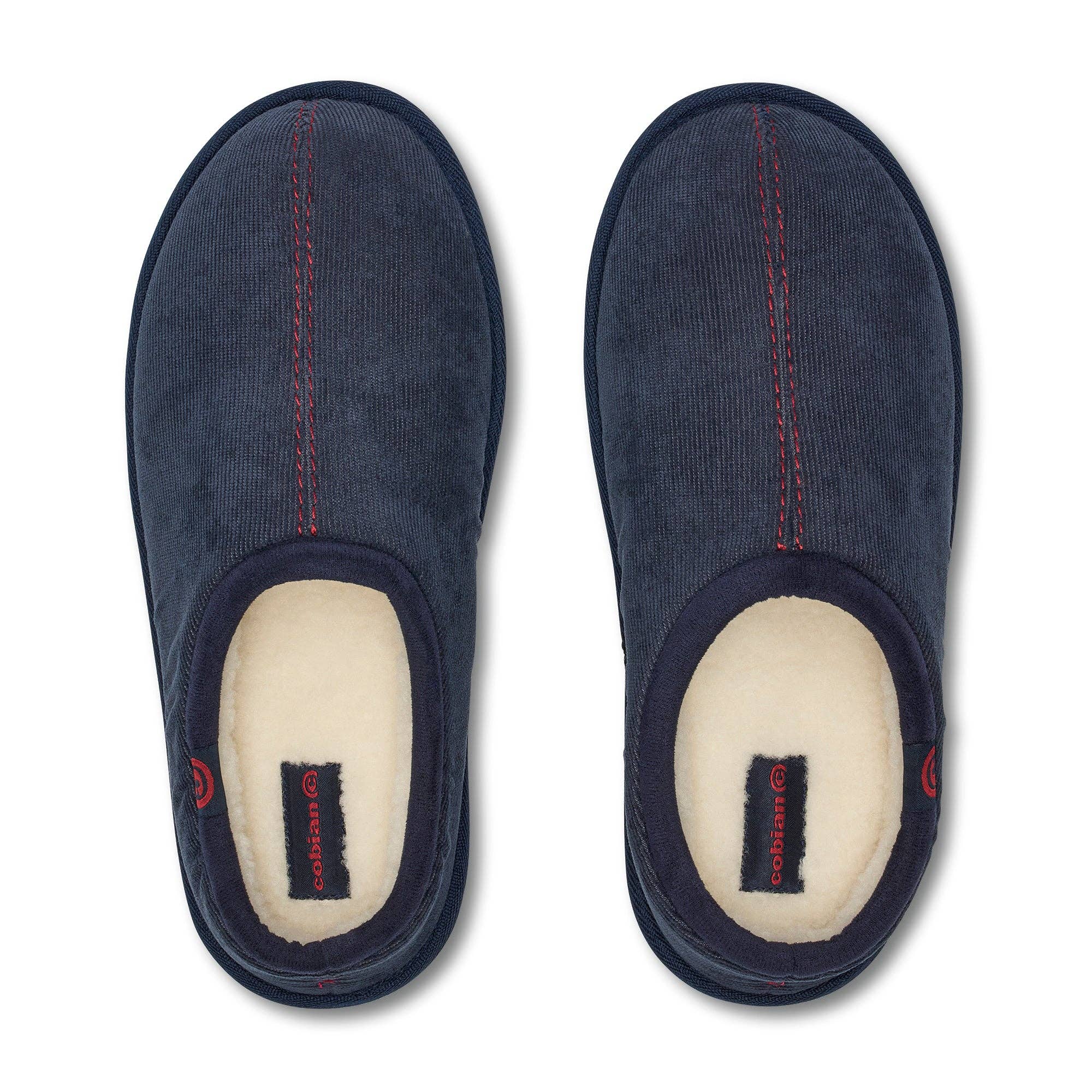 Cobian: Men's Dillon Slipper - Navy Warm and Fuzzy Slipper