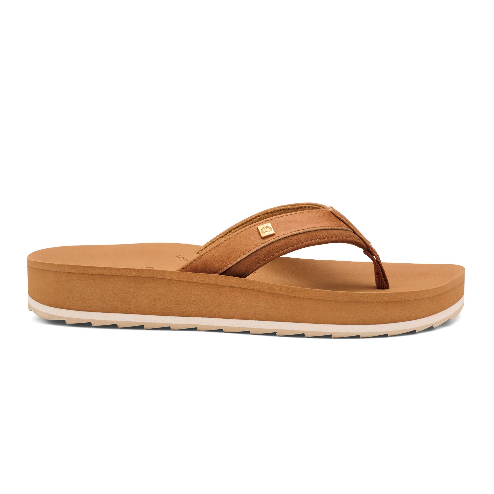 Cobian: Women's Reya Rise Tan Wedge Sandal with Contoured Footbed