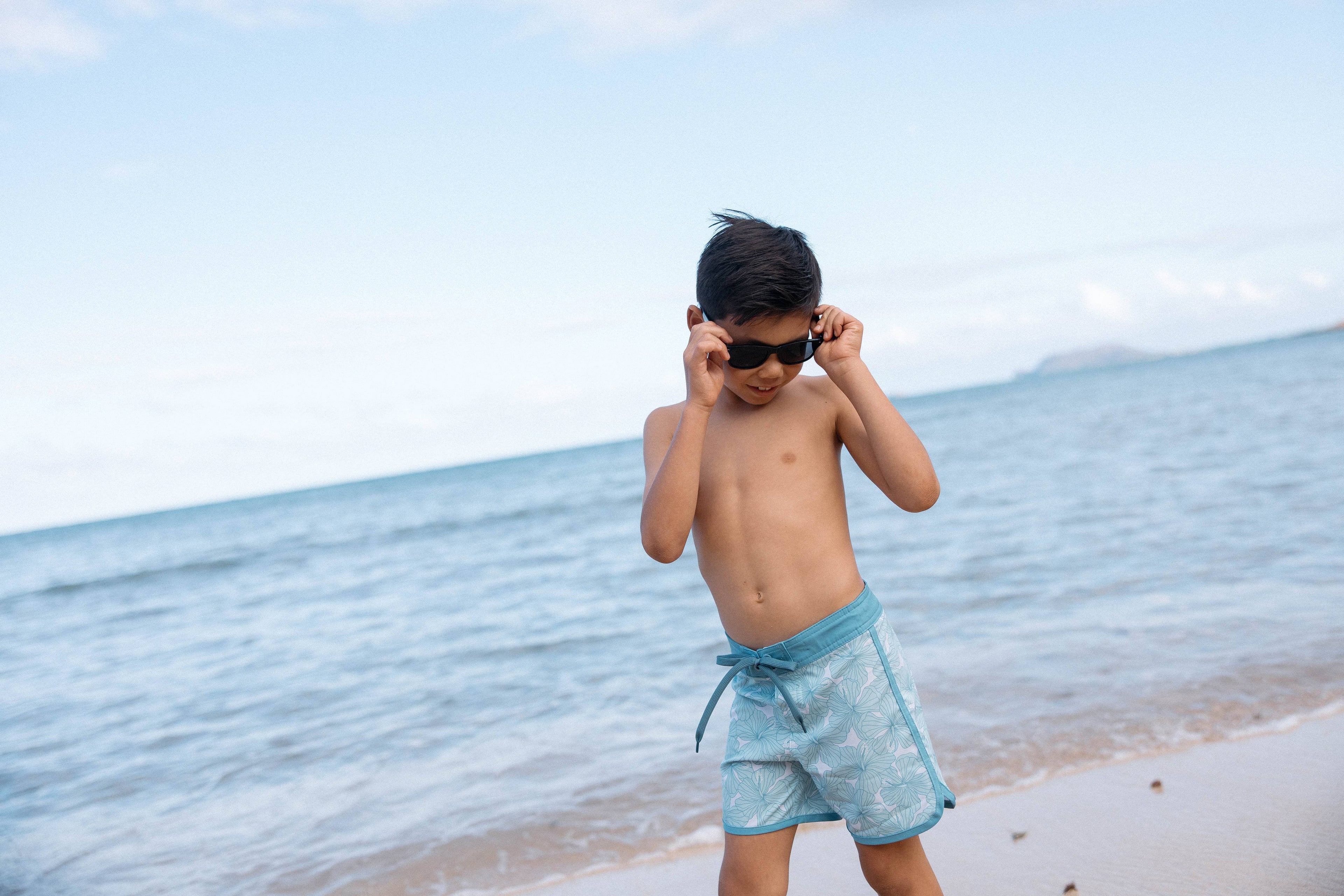 REIGN + Skye Little Boy's Boardshorts (Island Haze)
