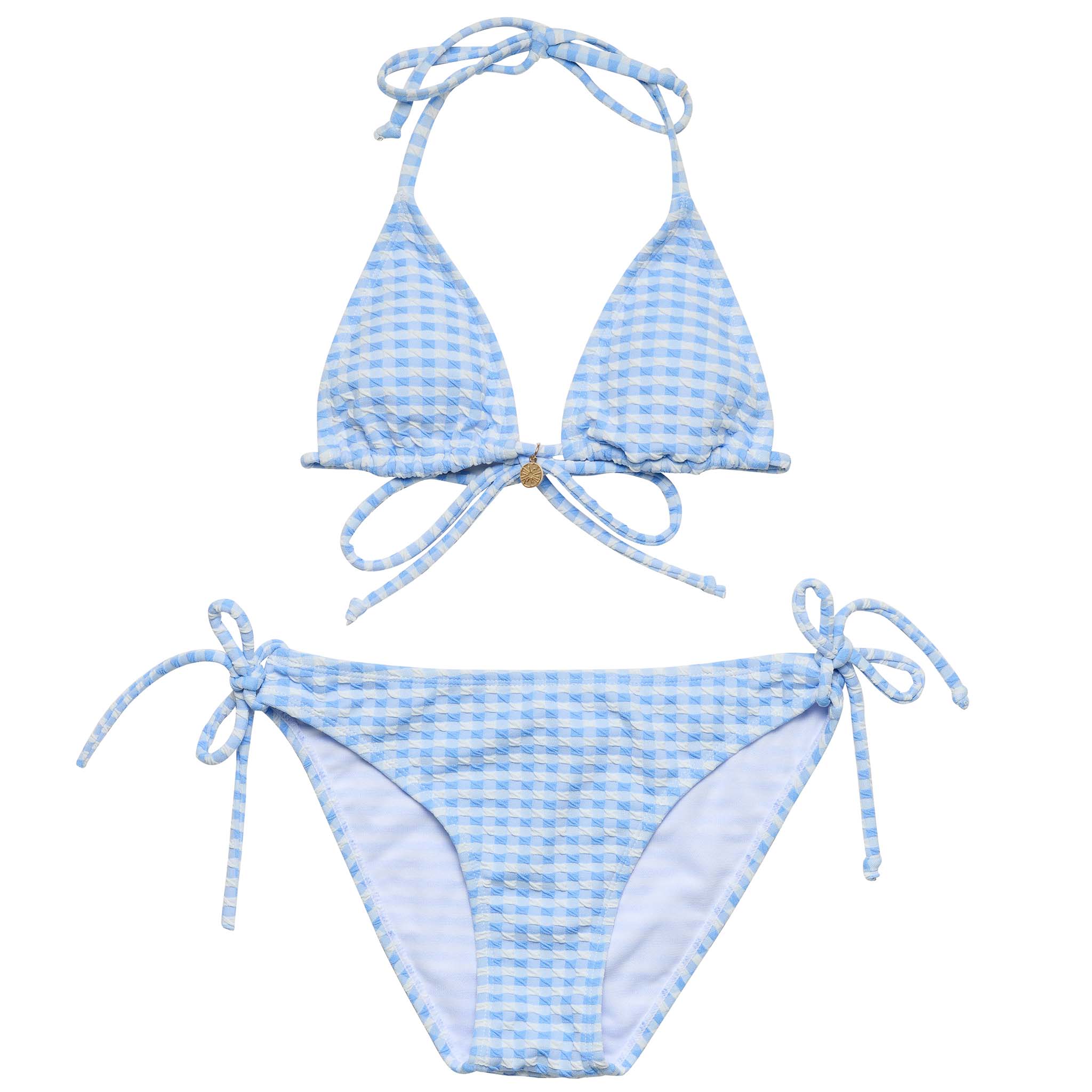 Snapper Rock Swimwear Juniors Triangle Bikini (Seaside Gingham)