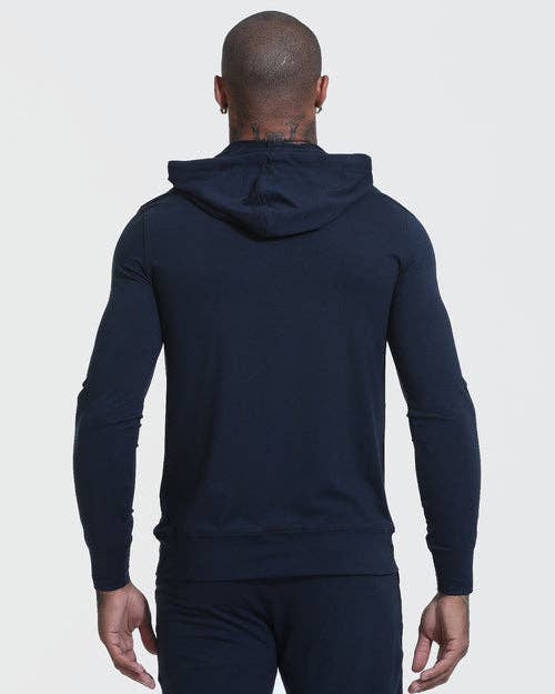 True Classic: Heather Navy Active Comfort Pullover Hoodie