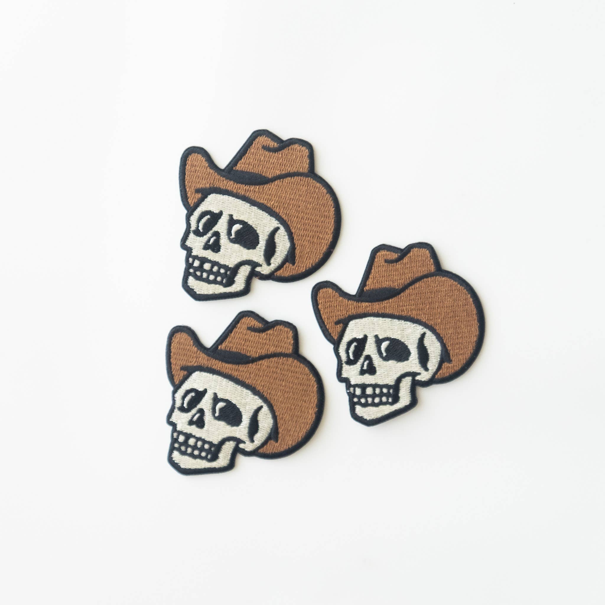 Union Made: Cowboy Skull Embroidered Iron on Patch