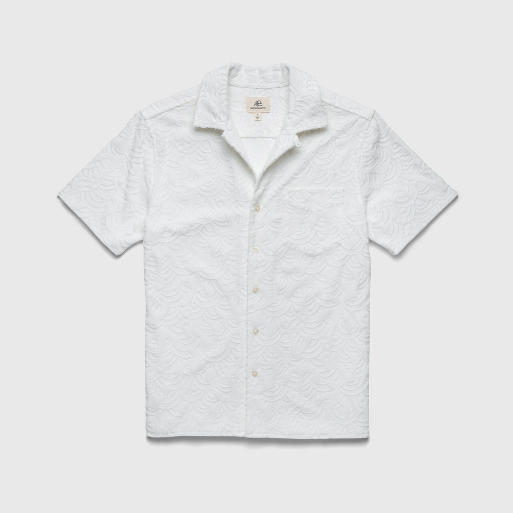 Surfside Supply: Mariner Towel Terry Anchor Jacquard Camp Collar Shirt