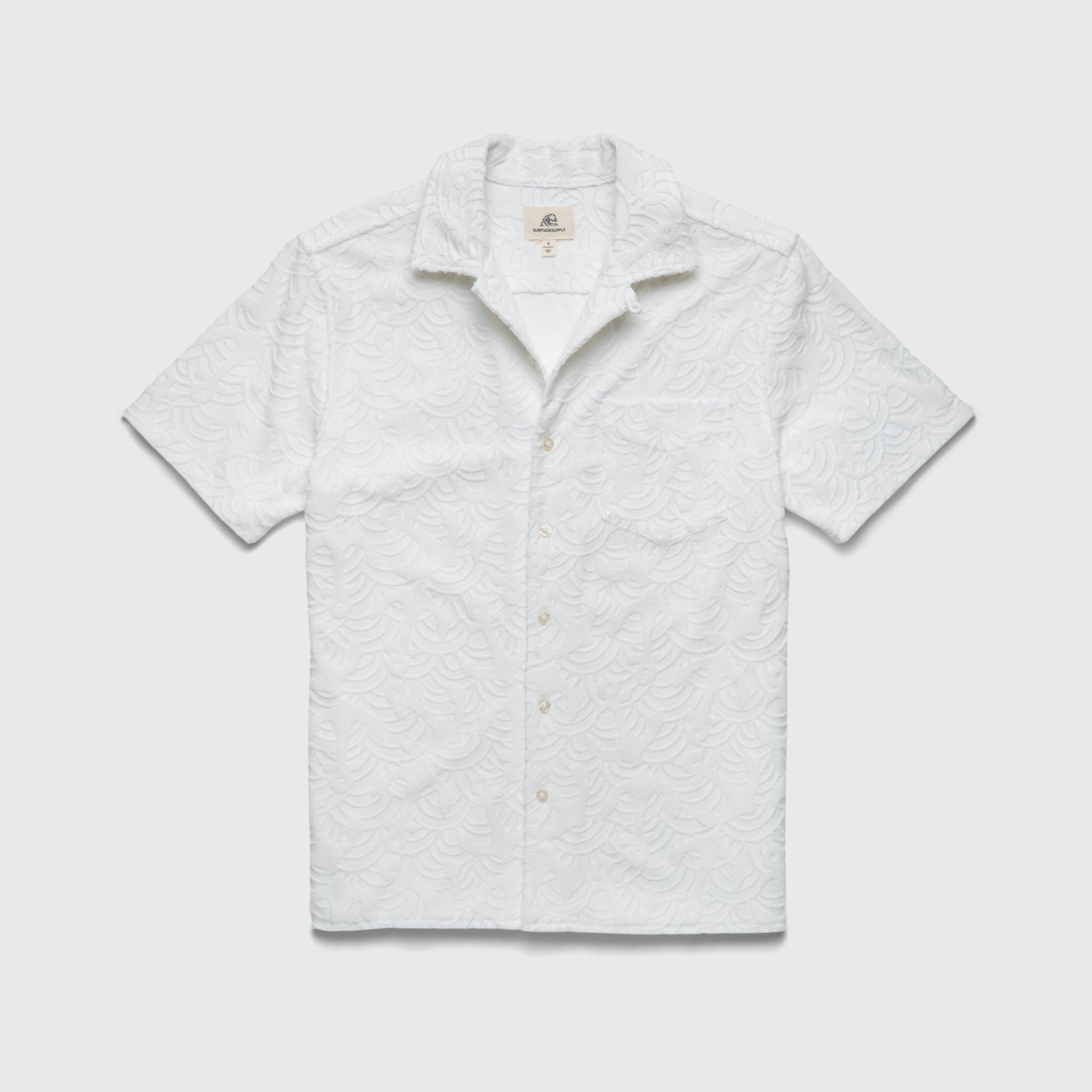 Surfside Supply: Mariner Towel Terry Anchor Jacquard Camp Collar Shirt