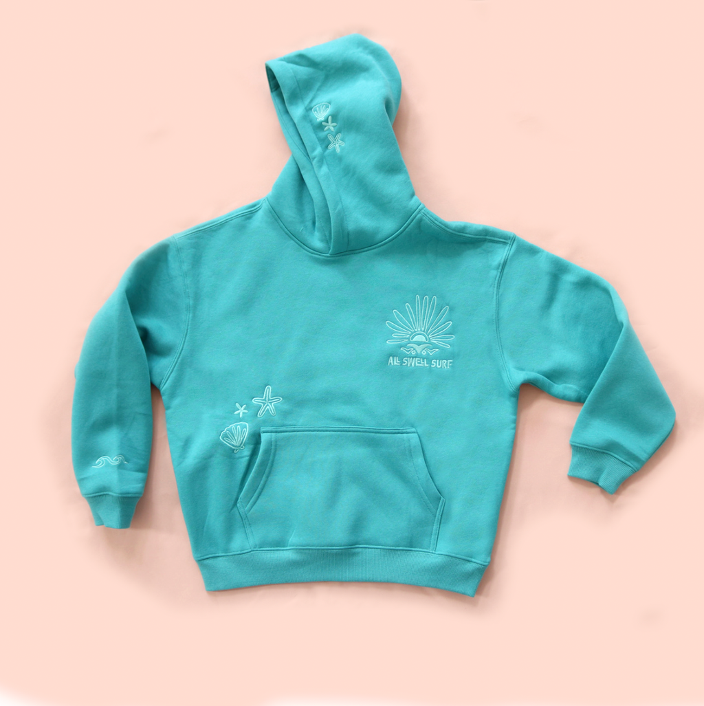 All Swell Surf - Sea Glass Surf Embroidered Hoodie - Adult
