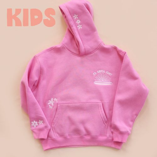 All Swell Surf: Surfer Girl Bloom Embroidered Hoodie - Youth