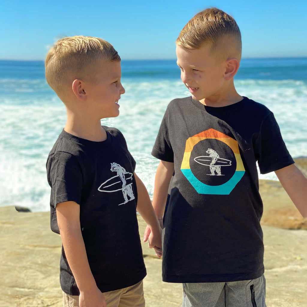 Everyday California: Mini Simply Tee - Kid's California Surfing Bear Short Sleeve