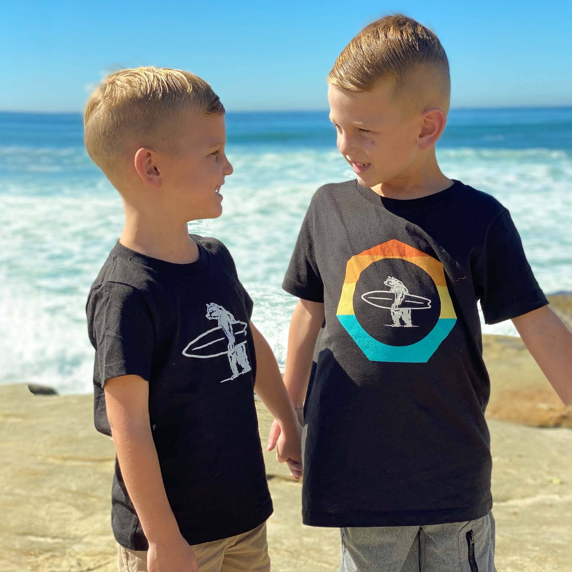 Everyday California: Mini Simply Tee - Kid's California Surfing Bear Short Sleeve