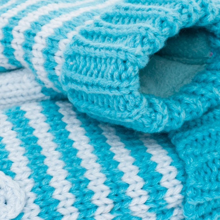 Peppercorn Kids: Knit Kitty Cat Mittens - Blue