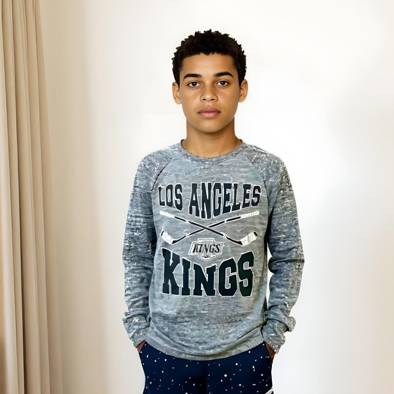 LA Kings: Youth Classic Cross Longsleeve Triblend