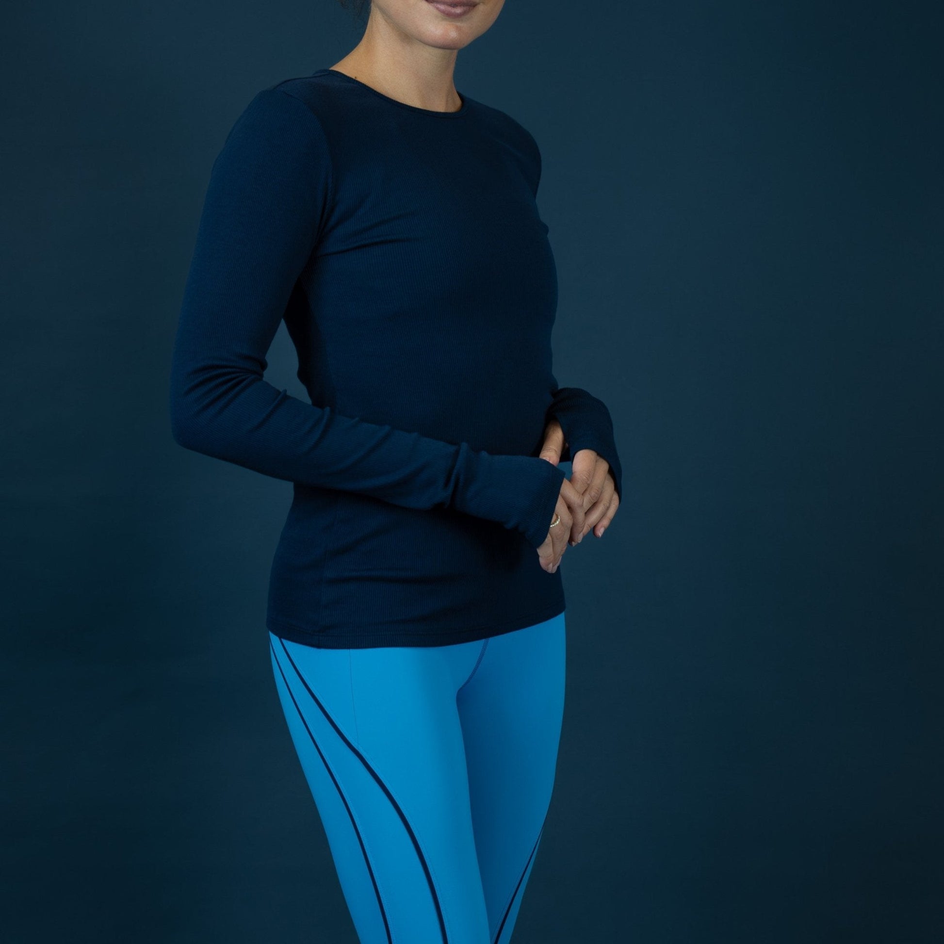 Women's Long Sleeve Keyhole Rib Top - LAIRD