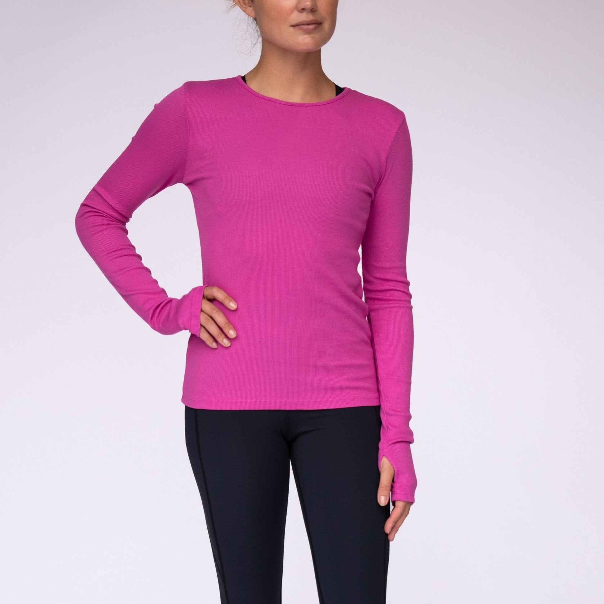 Women's Long Sleeve Keyhole Rib Top - LAIRD
