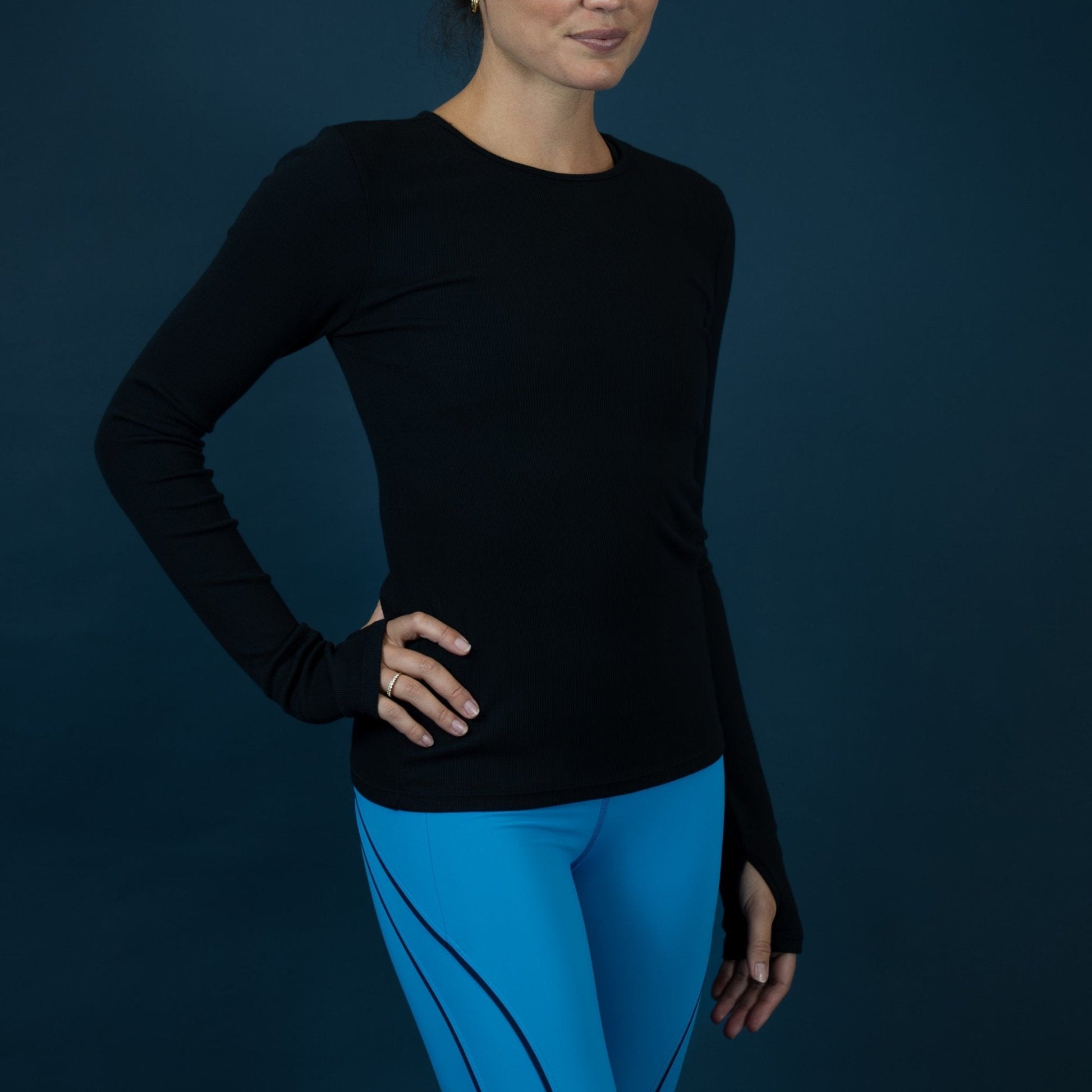 Women's Long Sleeve Keyhole Rib Top - LAIRD