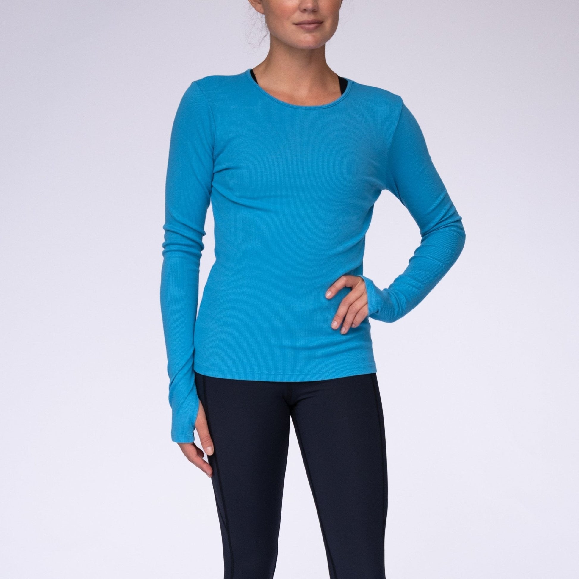 Women's Long Sleeve Keyhole Rib Top - LAIRD
